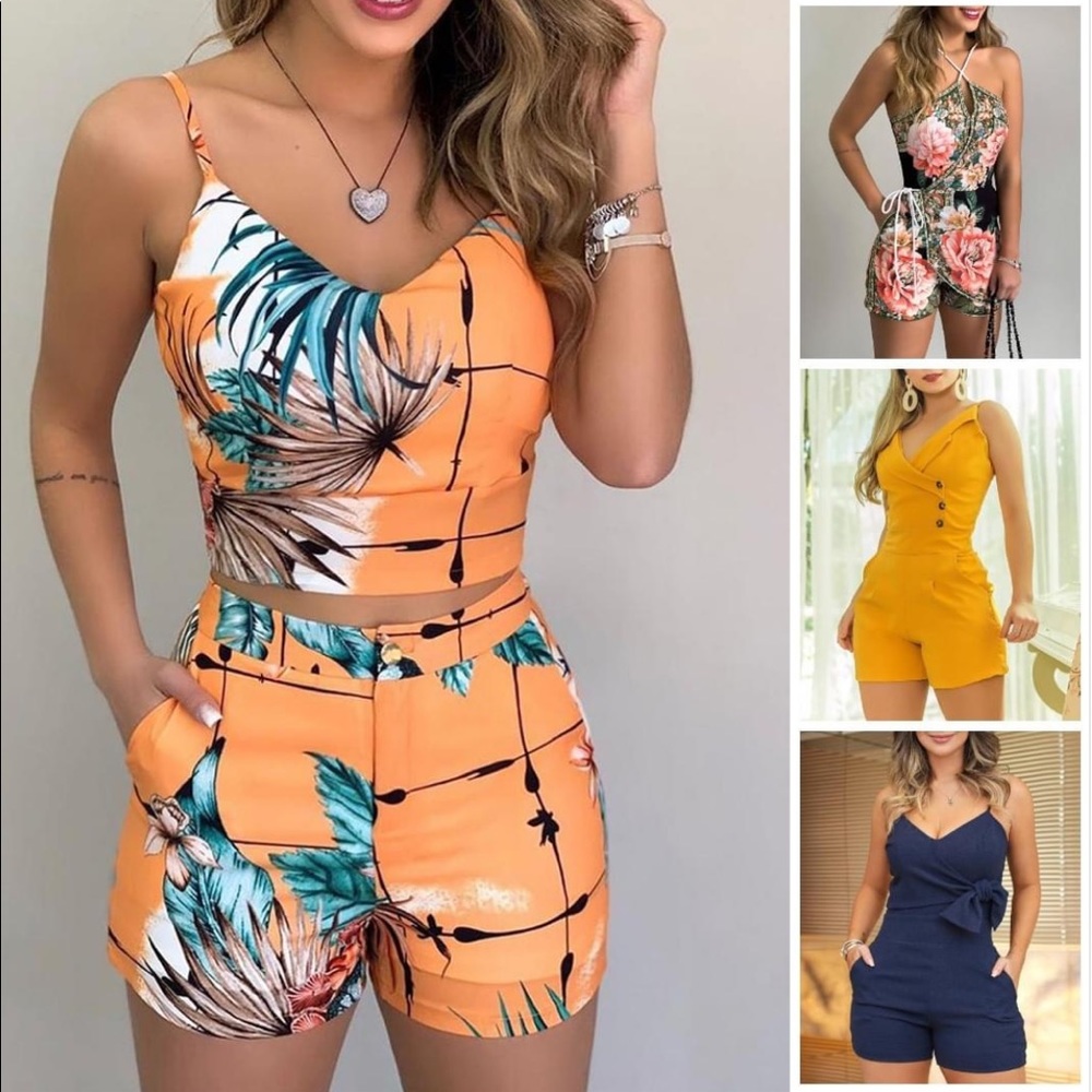 Crop top and short set